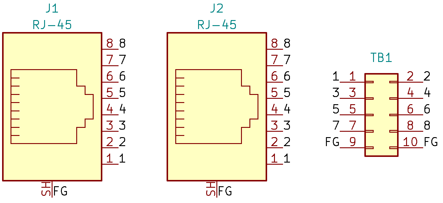 schematic RJ45-TB2X5の回路図